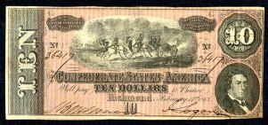 Confederate ten dollar bill